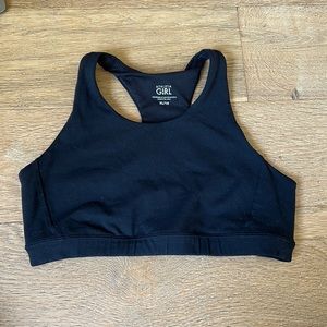 Athleta girl speed racerback sports bra in black. Size: girls XL/14